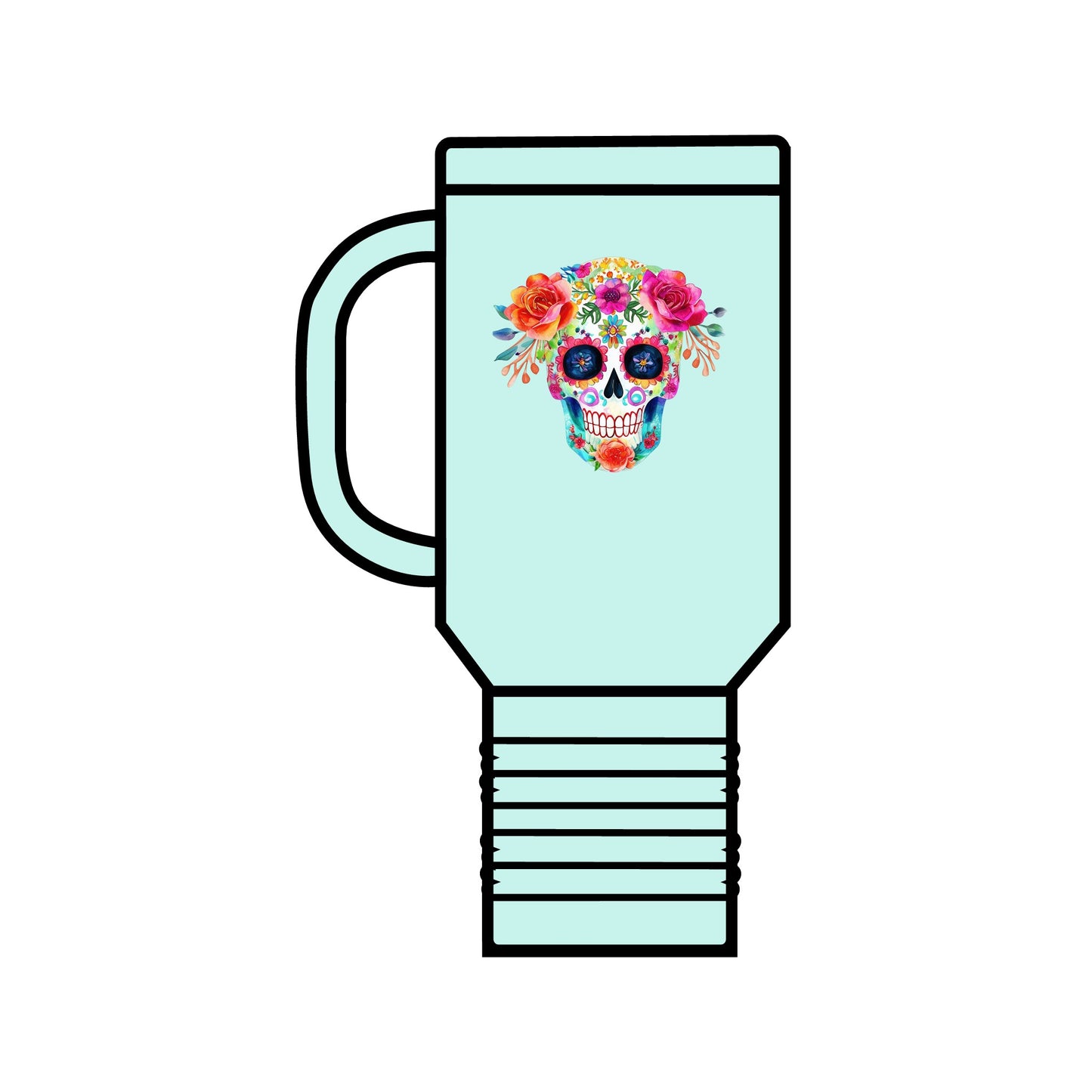 Day of the Dead Sugar Skull Insulated Travel Mug, 40oz