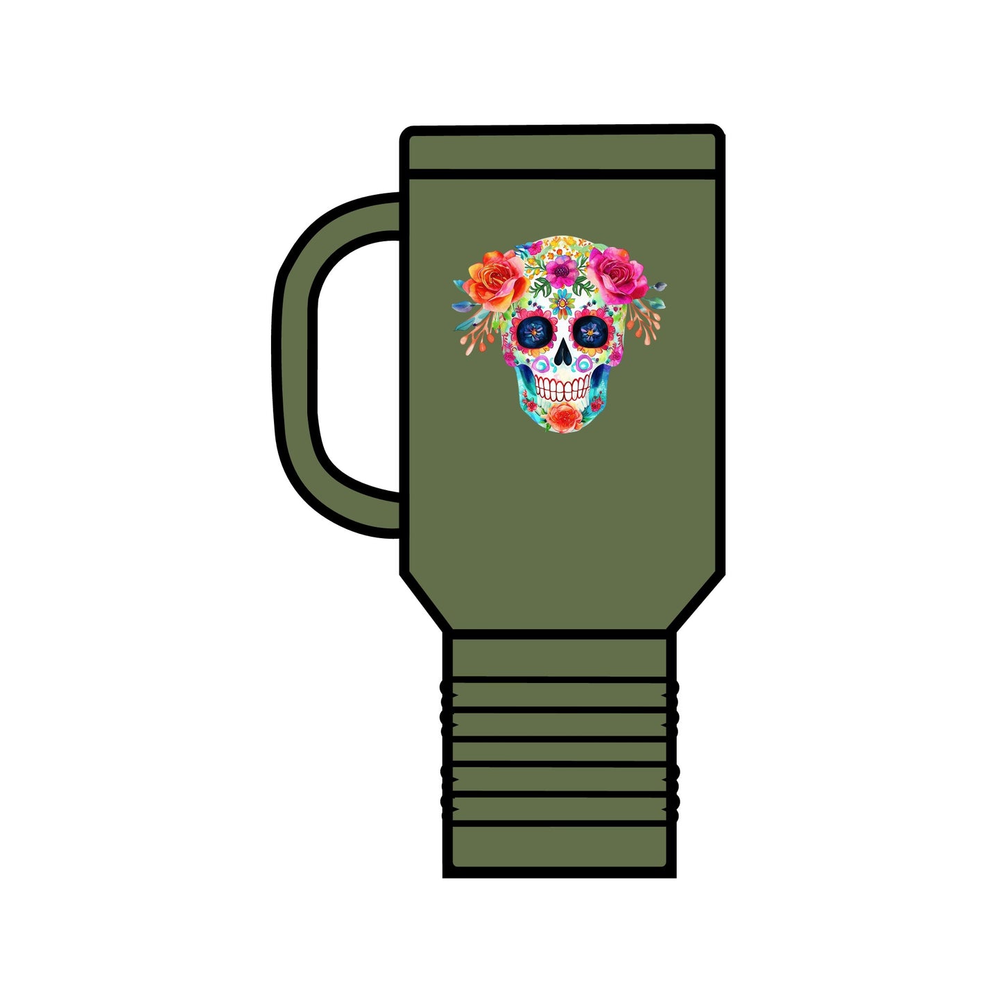 Day of the Dead Sugar Skull Insulated Travel Mug, 40oz