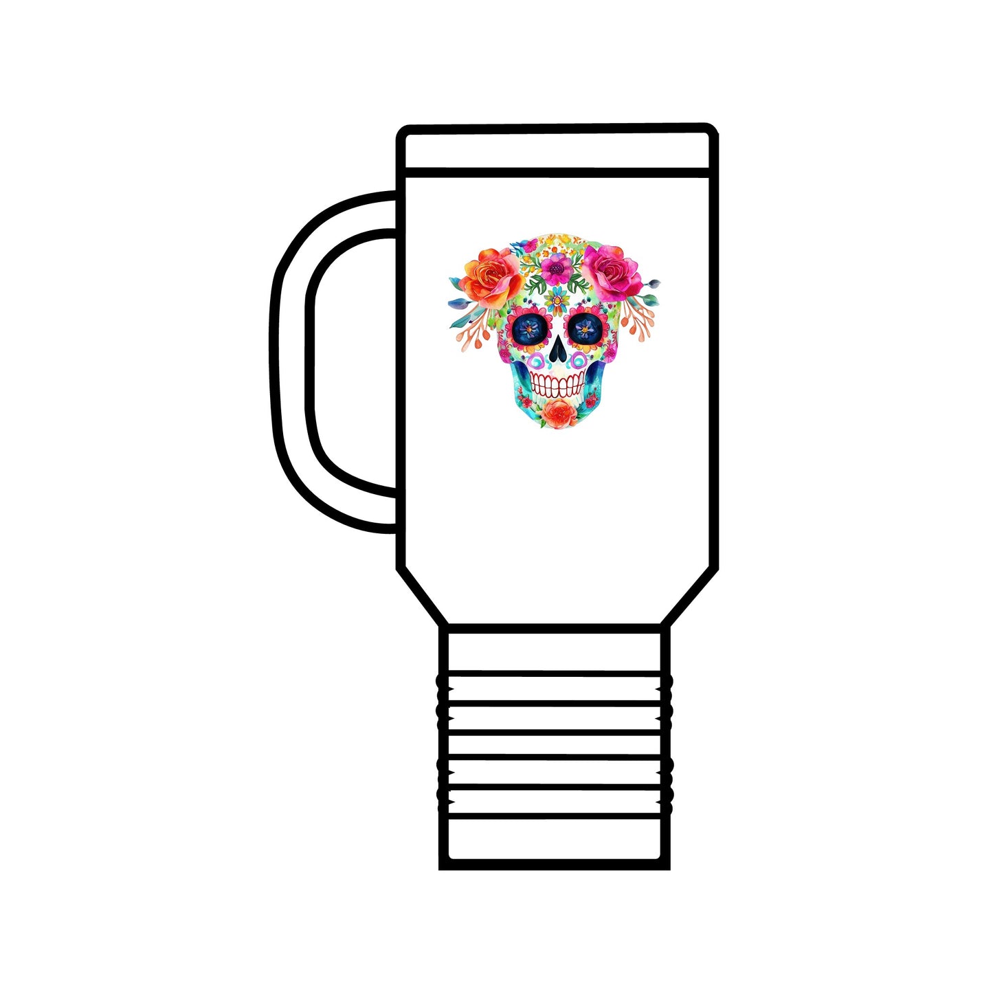 Day of the Dead Sugar Skull Insulated Travel Mug, 40oz