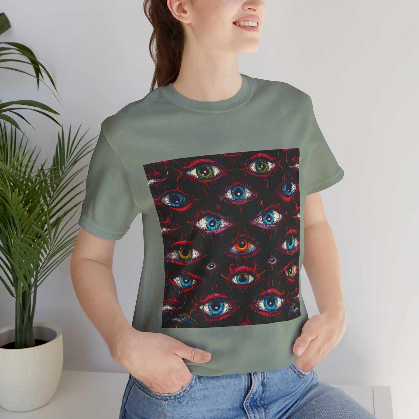 Creepy Eye Pattern Unisex Jersey Short Sleeve Tee