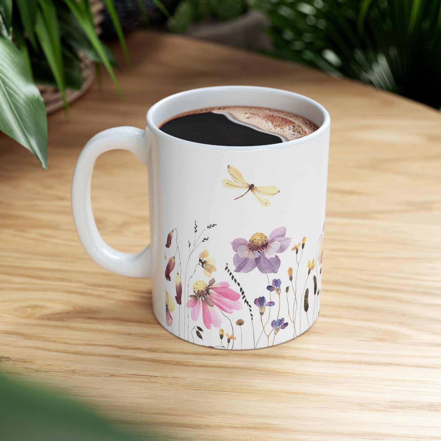 Purple Wildflower Ceramic Mug, 11oz