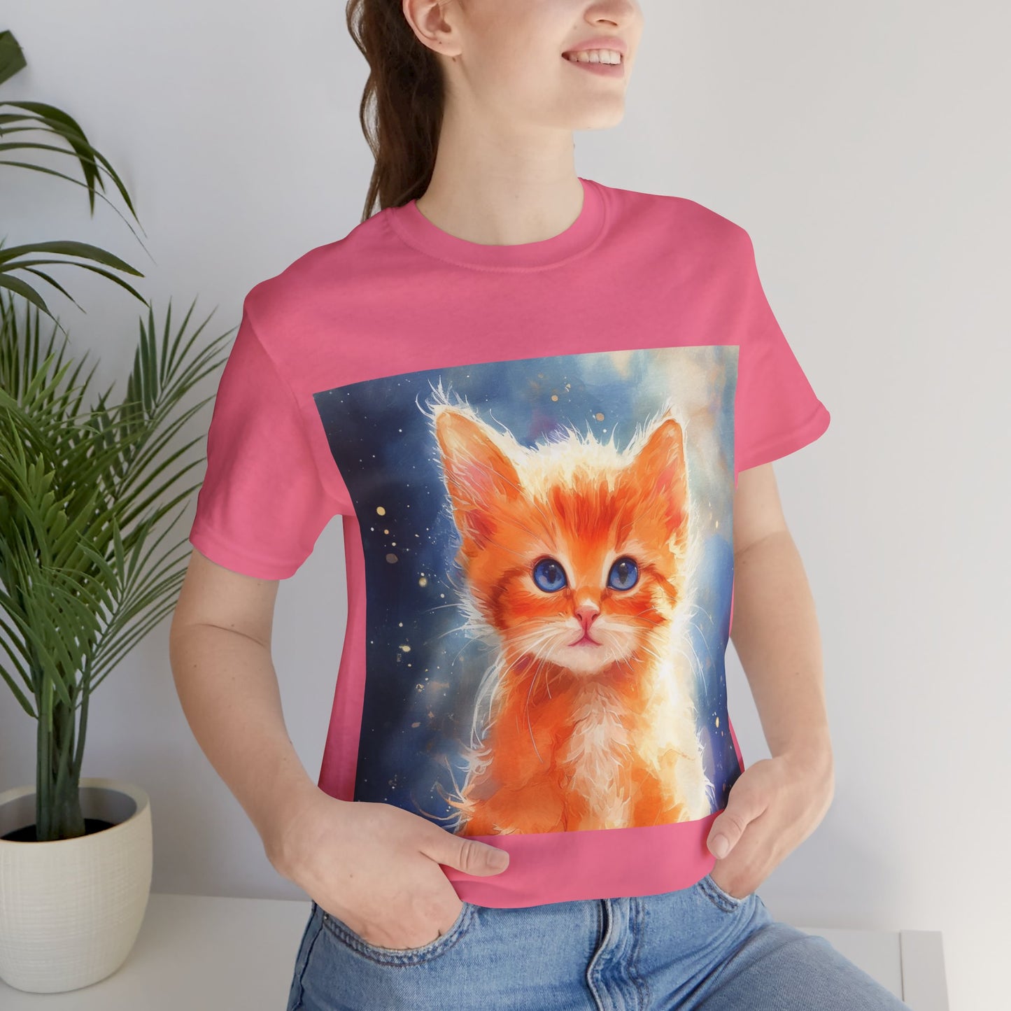 Orange Kitten Unisex Jersey Short Sleeve Tee