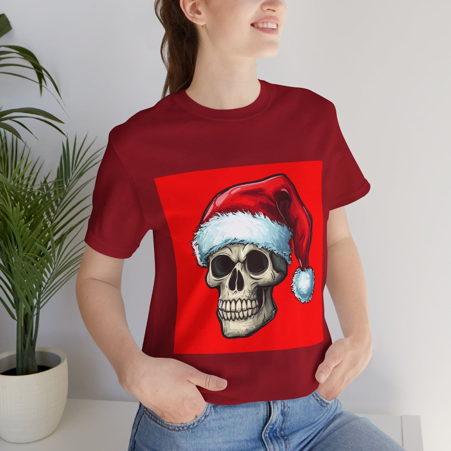 Cute Spooky Holiday Skull Unisex Jersey Tee