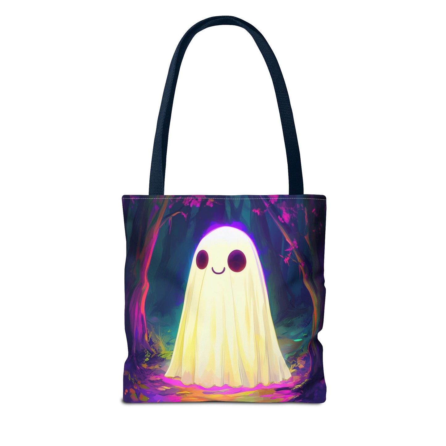 Cute Neon Ghost Tote Bag (AOP)