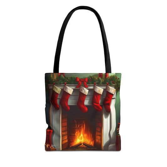 Stockings Over the Mantle Tote Bag (AOP)