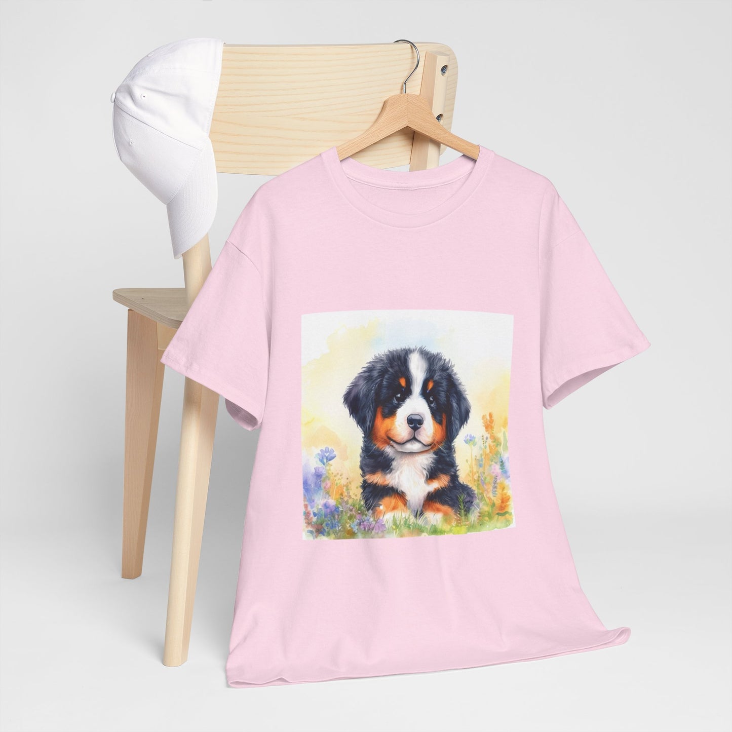 Bernese Mountain Dog Puppy Unisex Heavy Cotton Tee