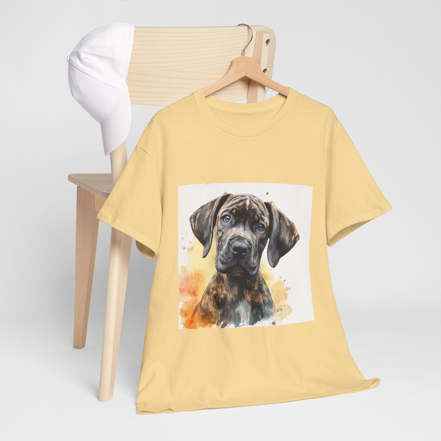 Brindle Great Dane Puppy Unisex Heavy Cotton Tee