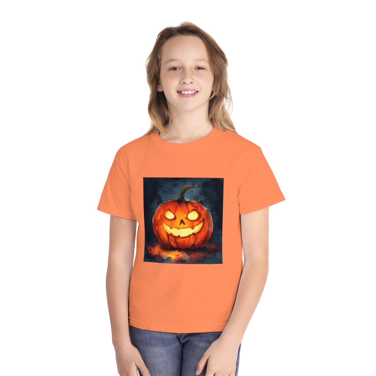 Cute Creepy Jack o' Lantern Youth Midweight Tee