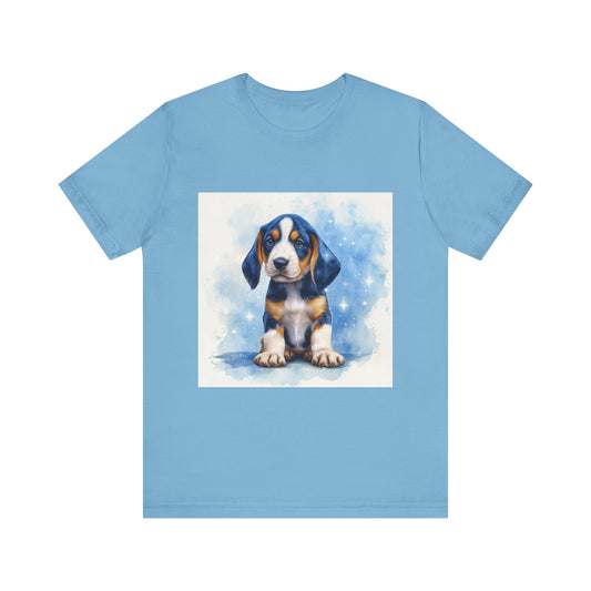 Blue Tick Puppy Unisex Jersey Short Sleeve Tee