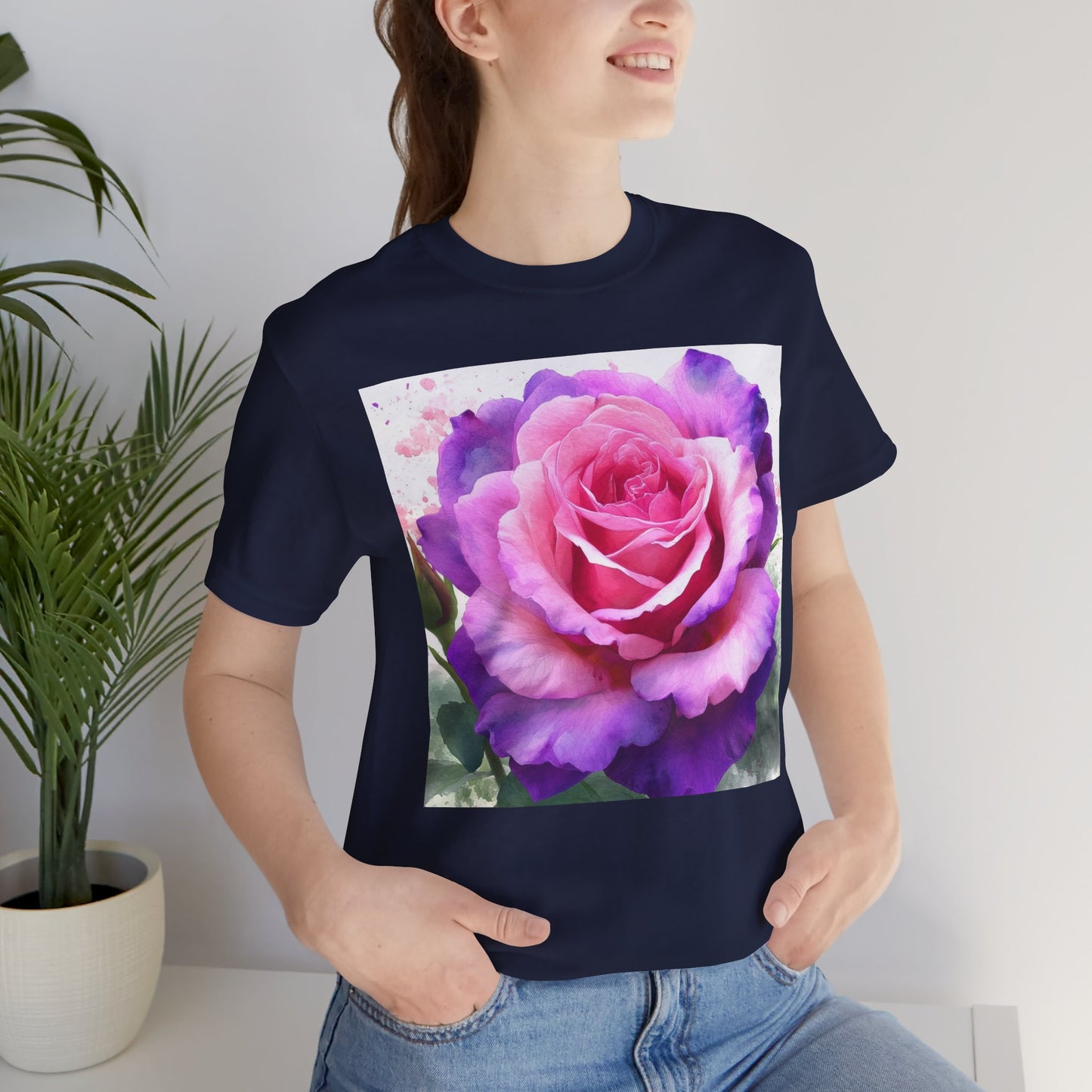 Rose Garden Unisex Jersey Tee - Vibrant Rose Design