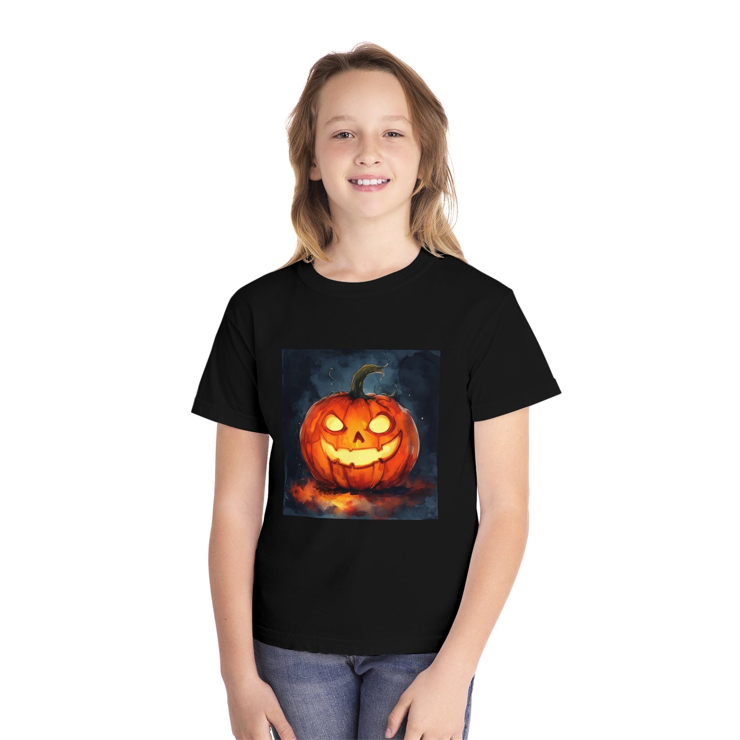 Cute Creepy Jack o' Lantern Youth Midweight Tee