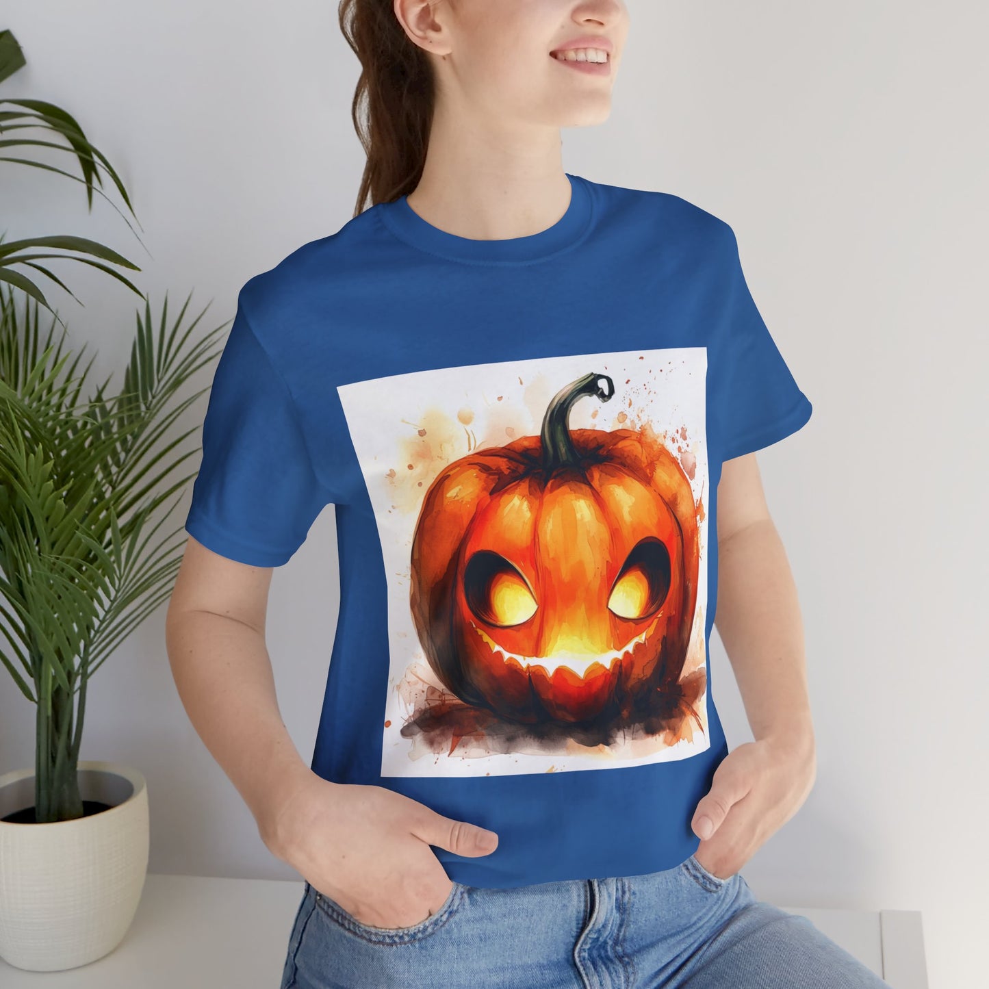 Cute Happy Jack o Lantern Unisex Jersey Short Sleeve Tee