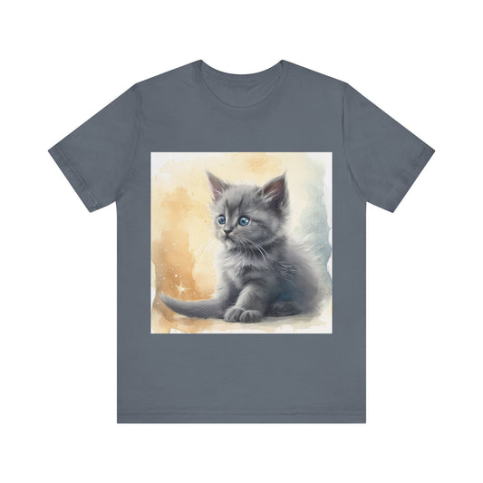 Fluffy Gray Kitten Unisex Jersey Short Sleeve Tee