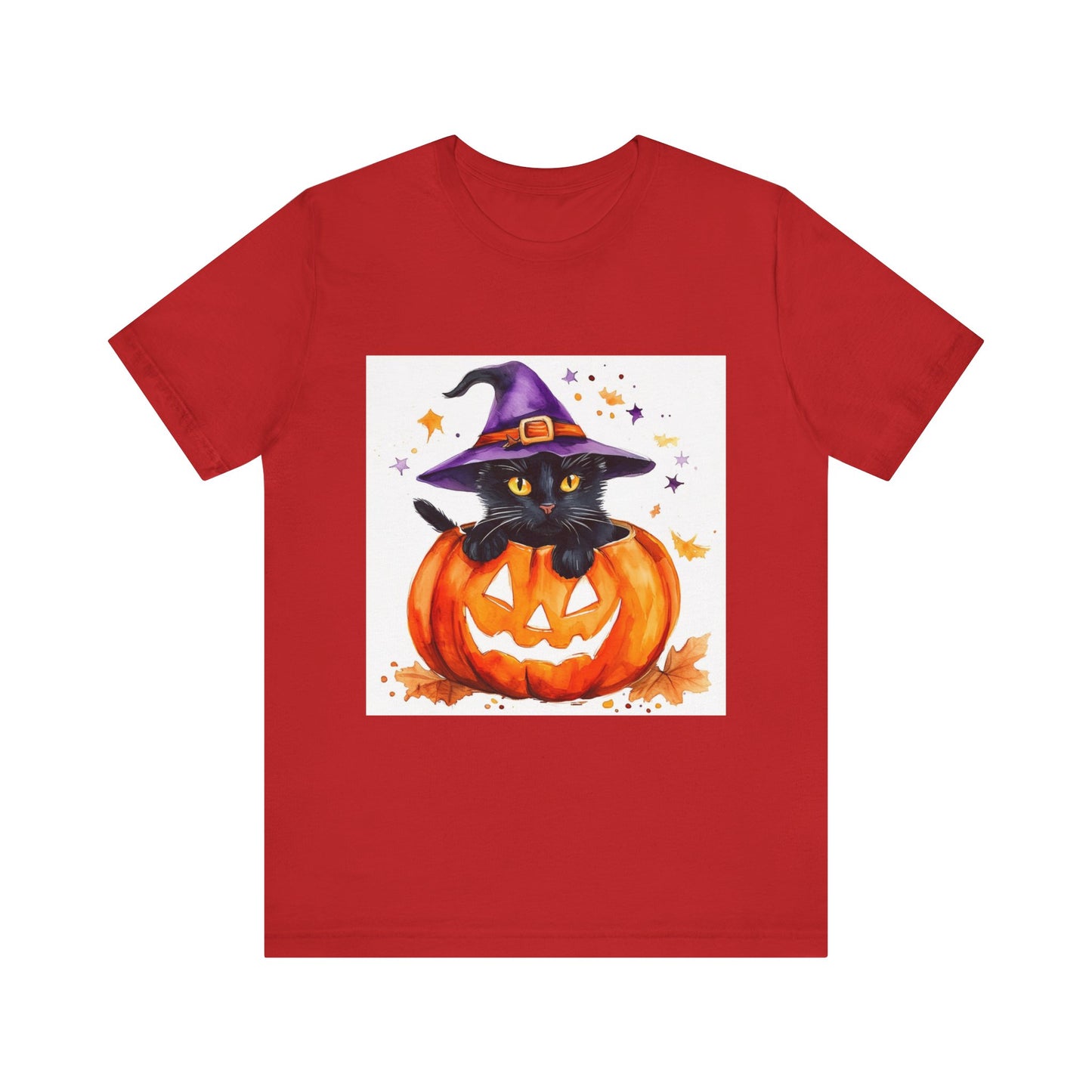 Cute Halloween Cat Jack o Lantern Unisex Jersey Short Sleeve Tee