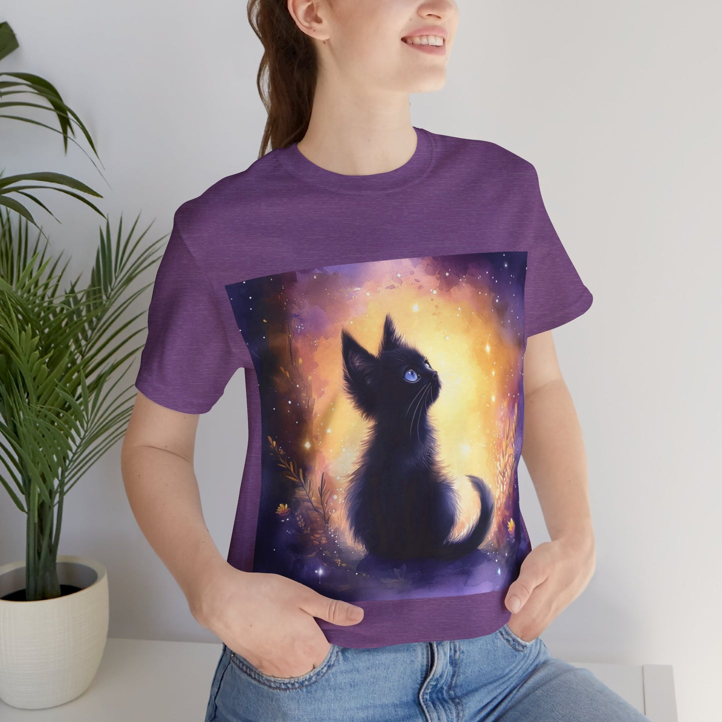 Galaxy Black Kitten Unisex Jersey Short Sleeve Tee