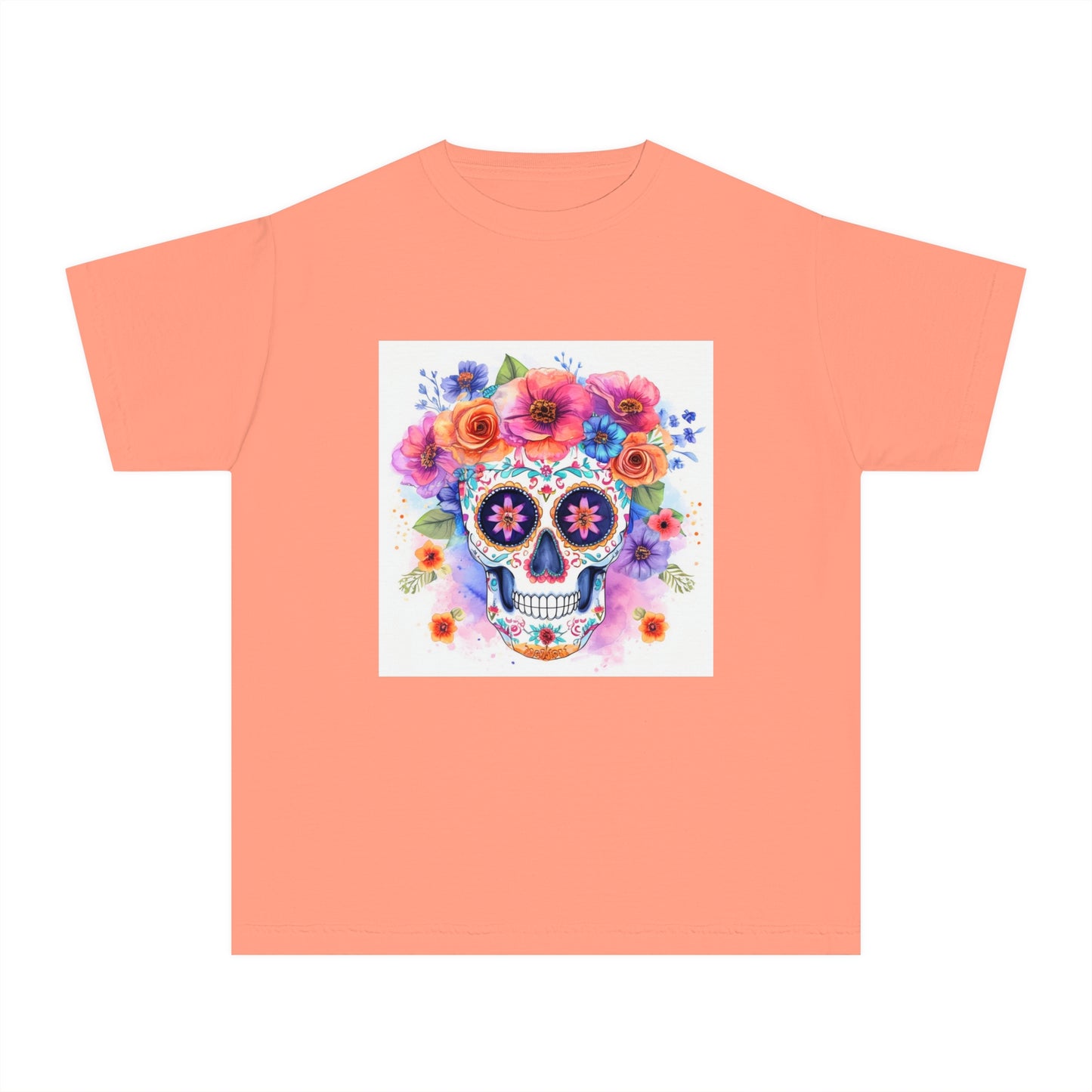 Colorful Sugar Skull Youth Midweight Tee