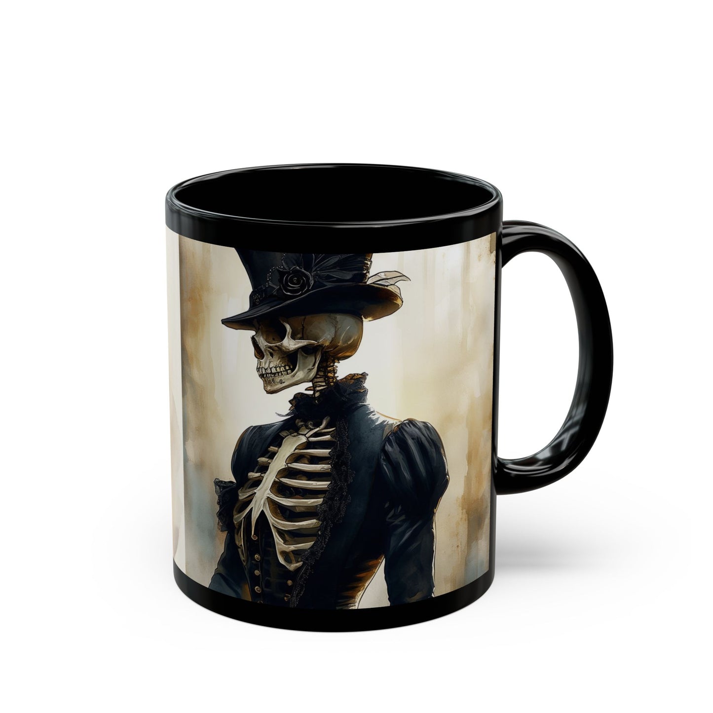 Victorian Skeletons Black Mug (11oz, 15oz)