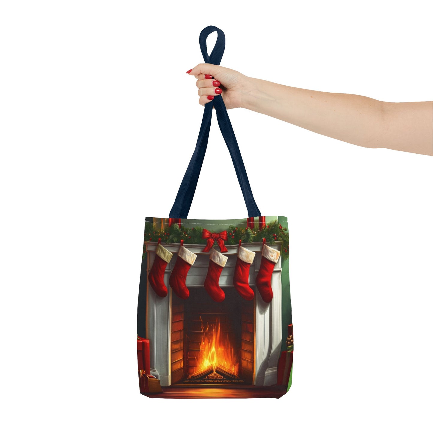 Stockings Over the Mantle Tote Bag (AOP)