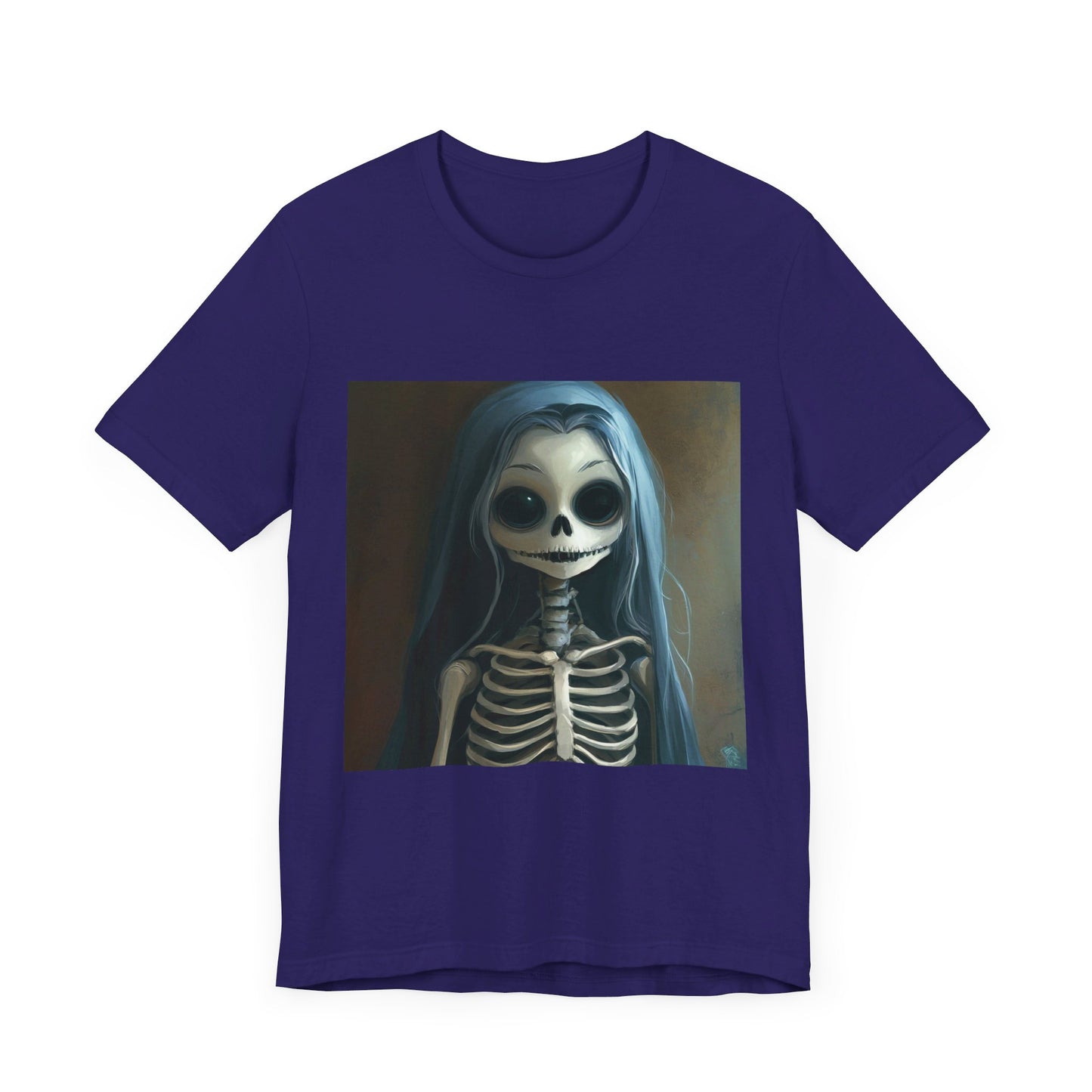 Blue Hair Skeleton Unisex Jersey Short Sleeve Tee