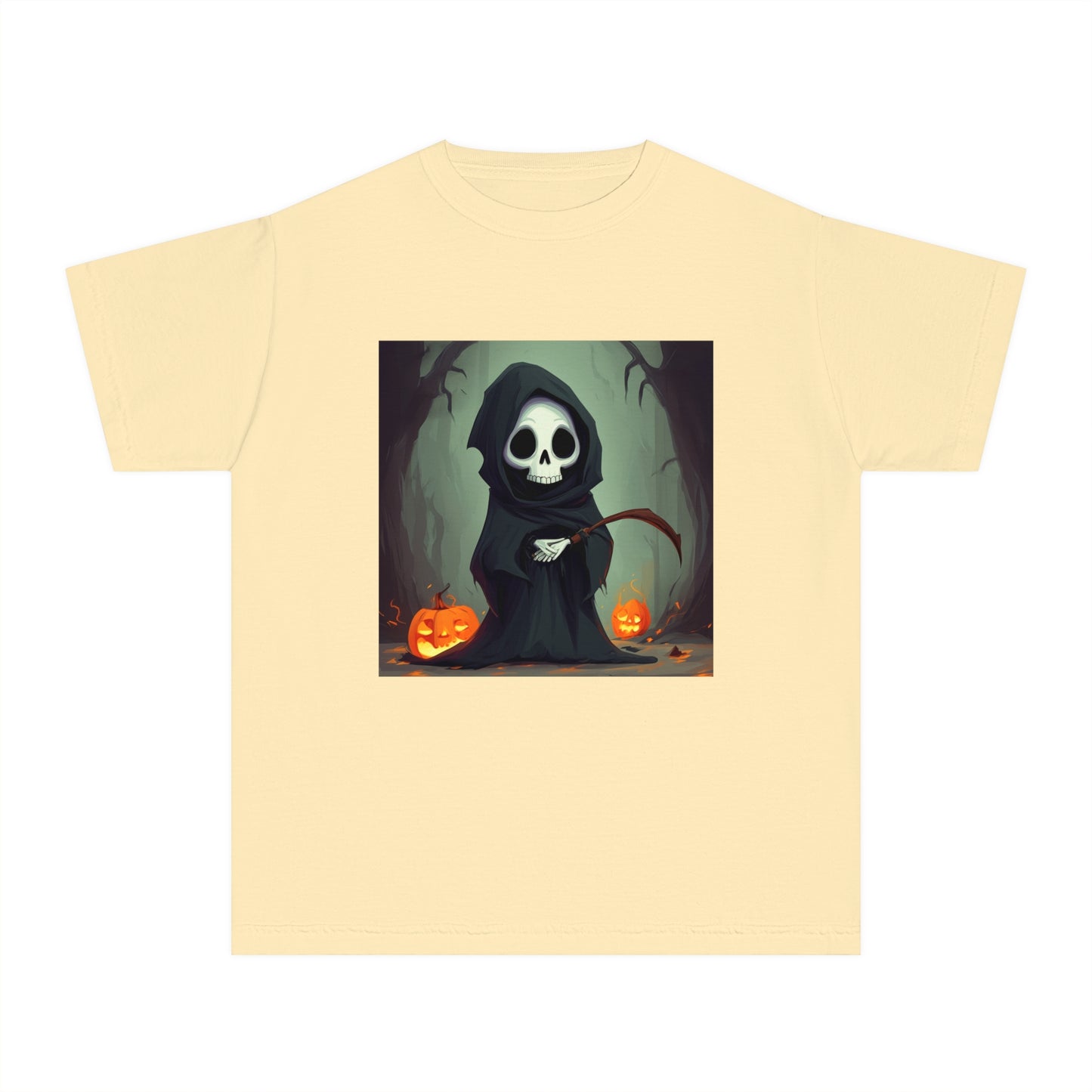 Spooky Forest Grim Reaper Youth Midweight Tee