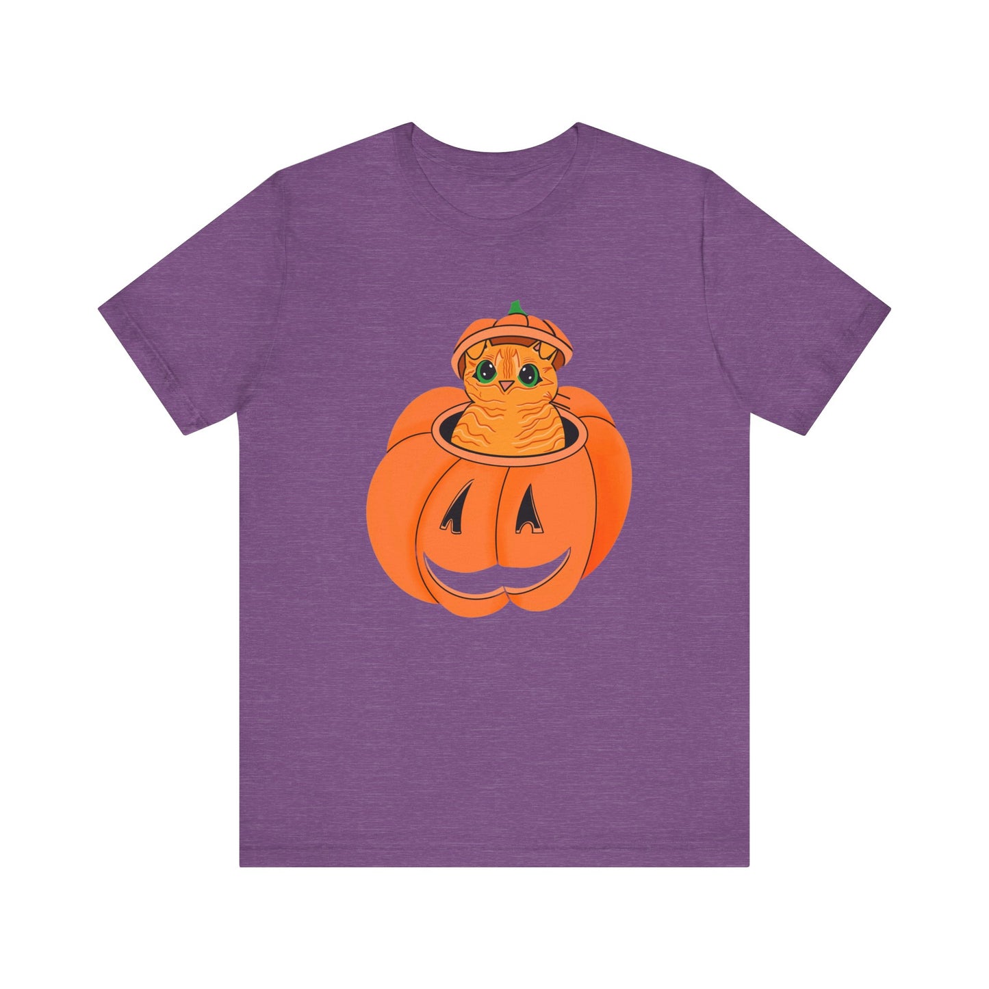 Cute Orange Cat Halloween Unisex Jersey Short Sleeve Tee