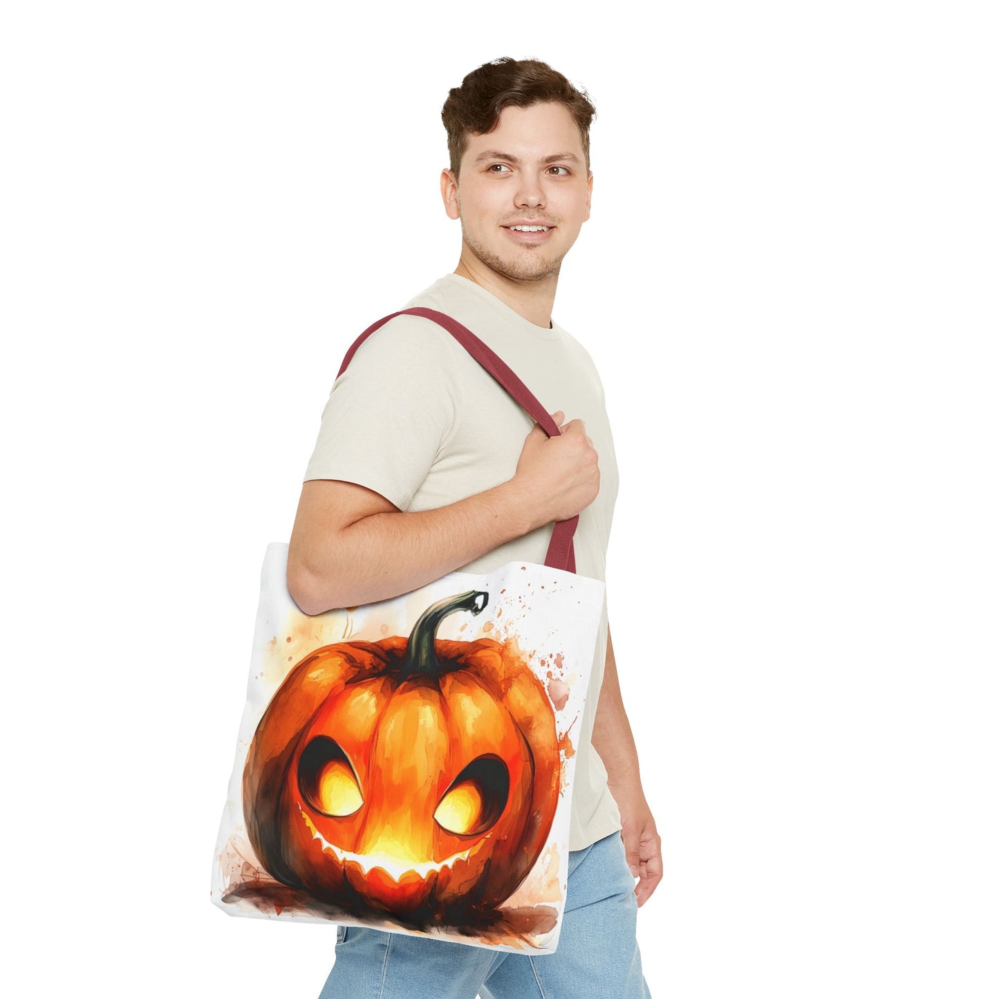 Cute Happy Jack o Lantern Tote Bag (AOP)