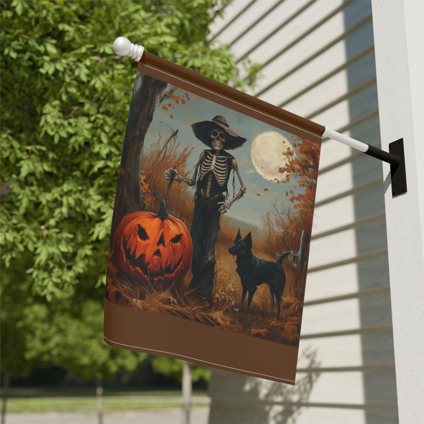 Skeleton Farmer Garden & House Banner