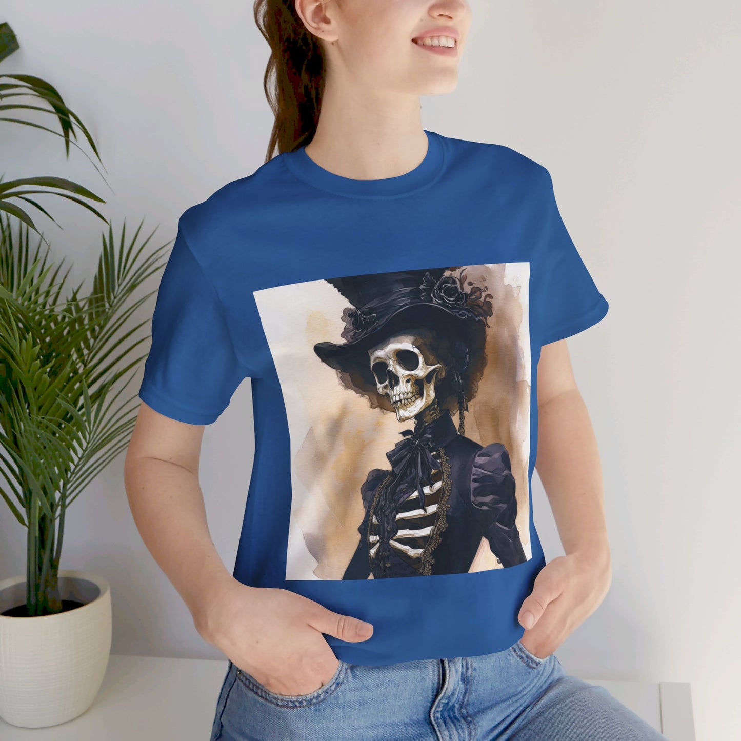 Elegant Victorian Skeleton Unisex Jersey Short Sleeve Tee