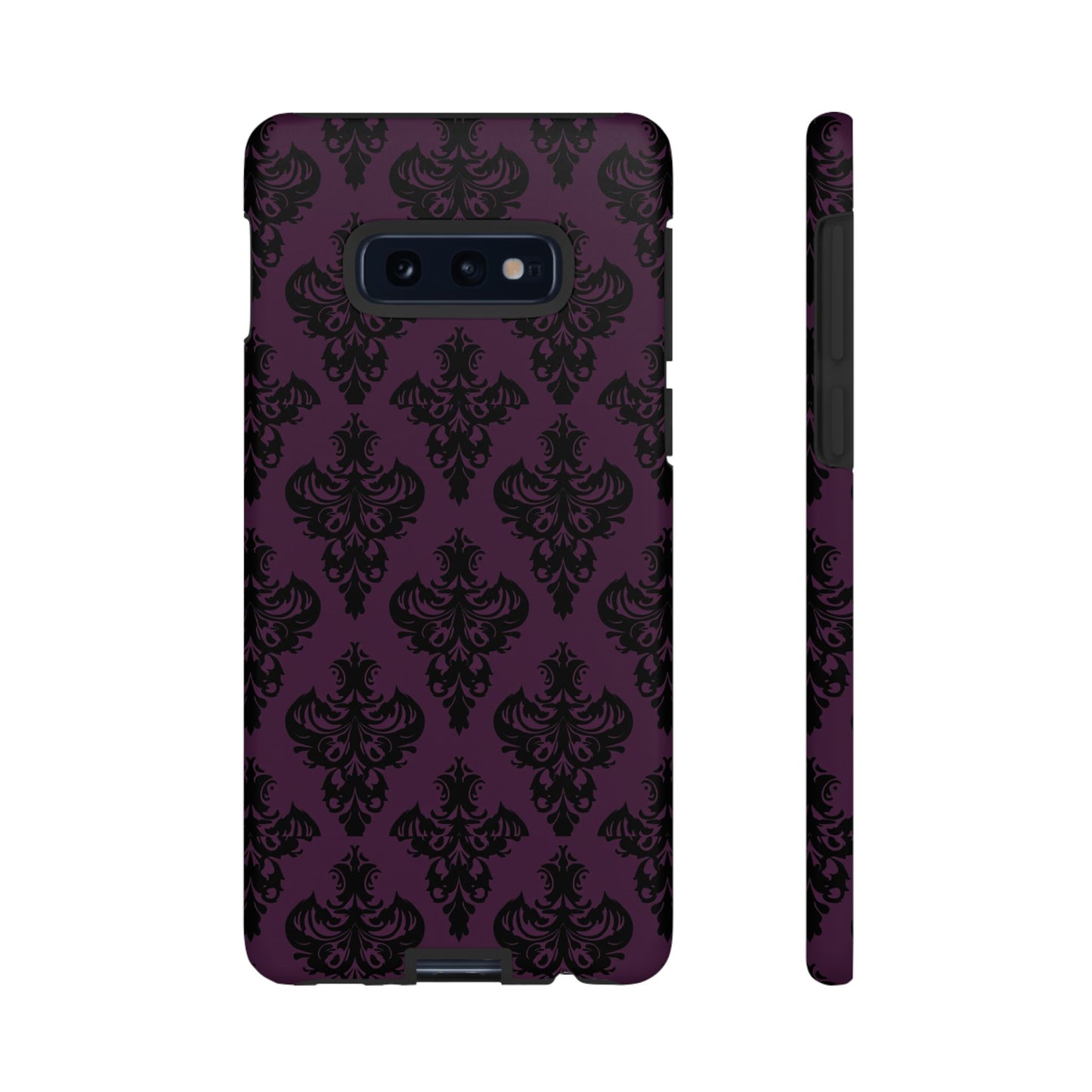 Purple and Black Victorian Damask Pattern Tough Cases