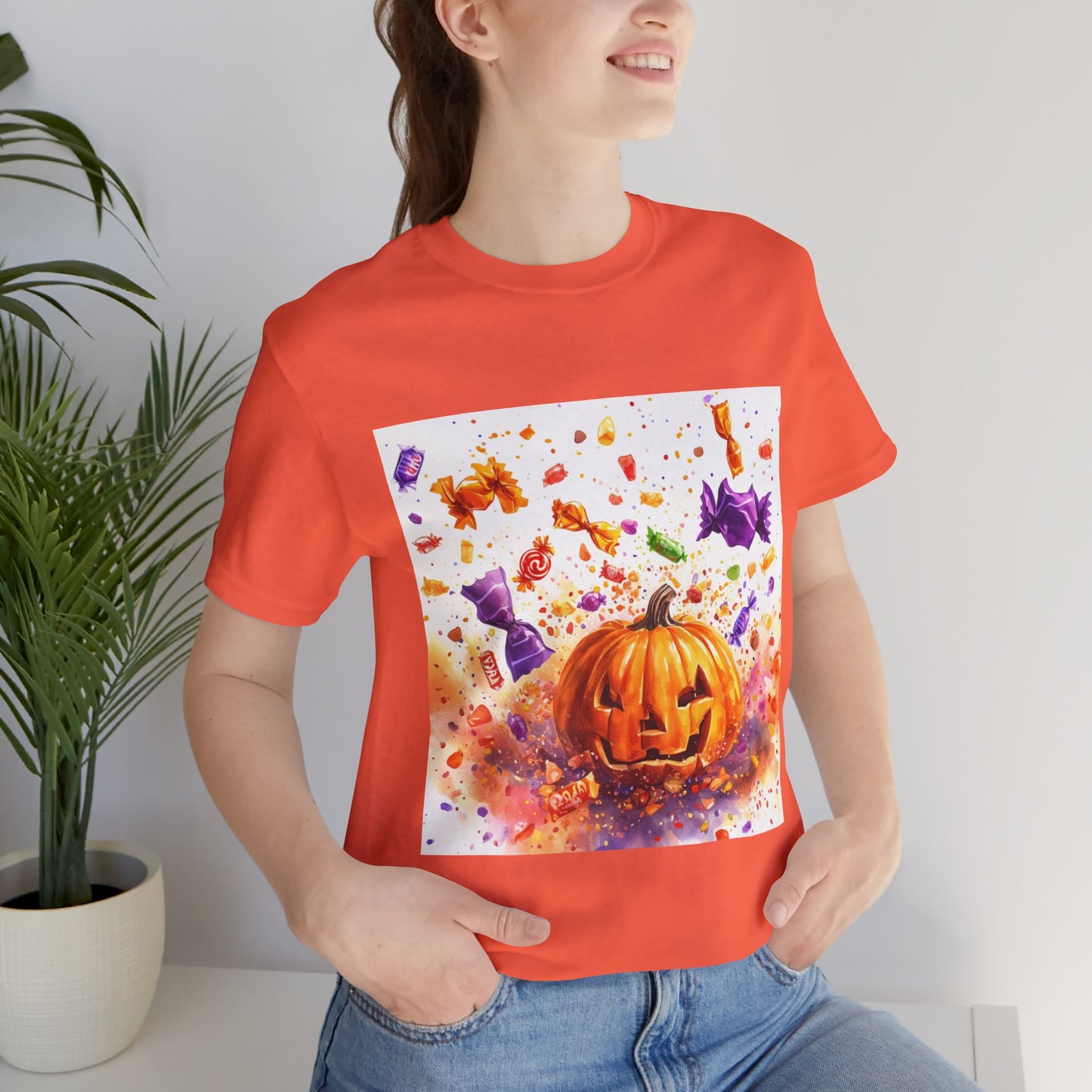 Jack o Lantern Candy Unisex Jersey Short Sleeve Tee