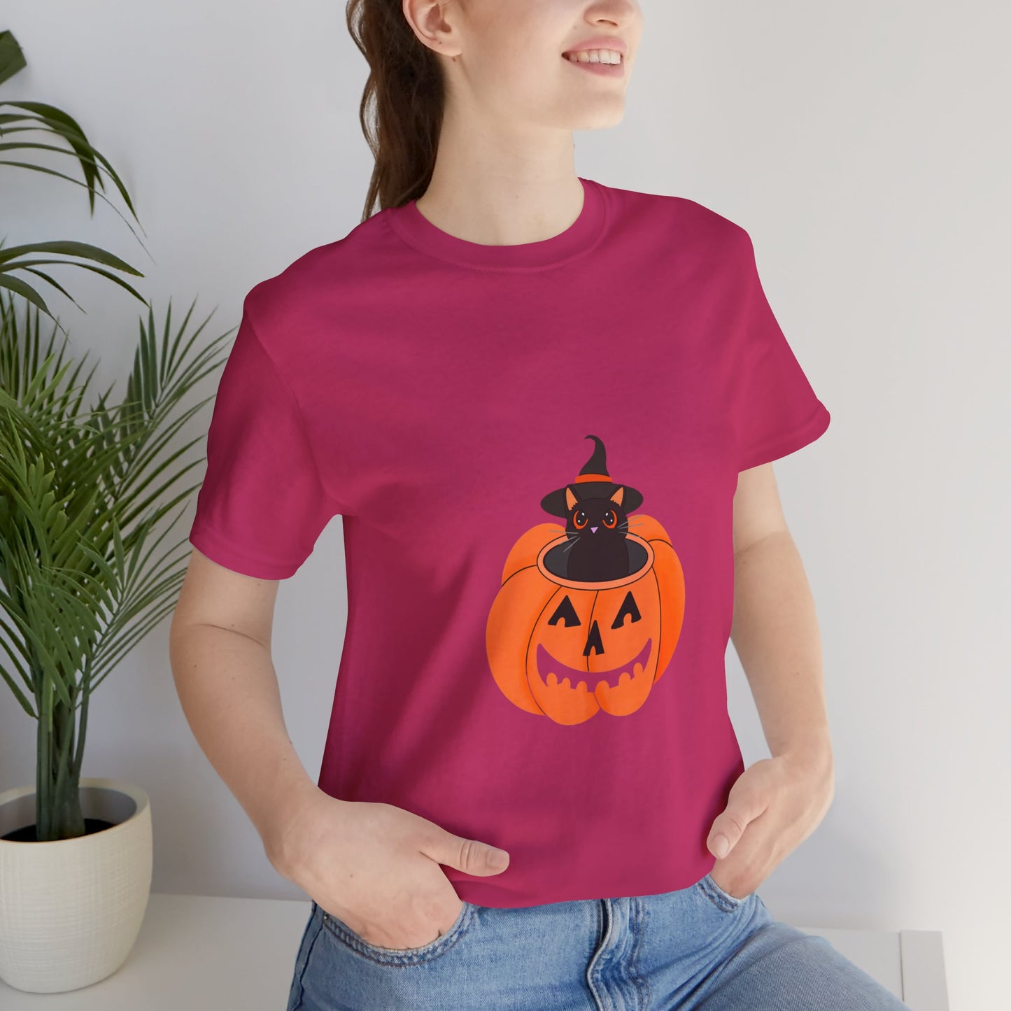 Cute Cat Halloween Unisex Jersey Short Sleeve Tee