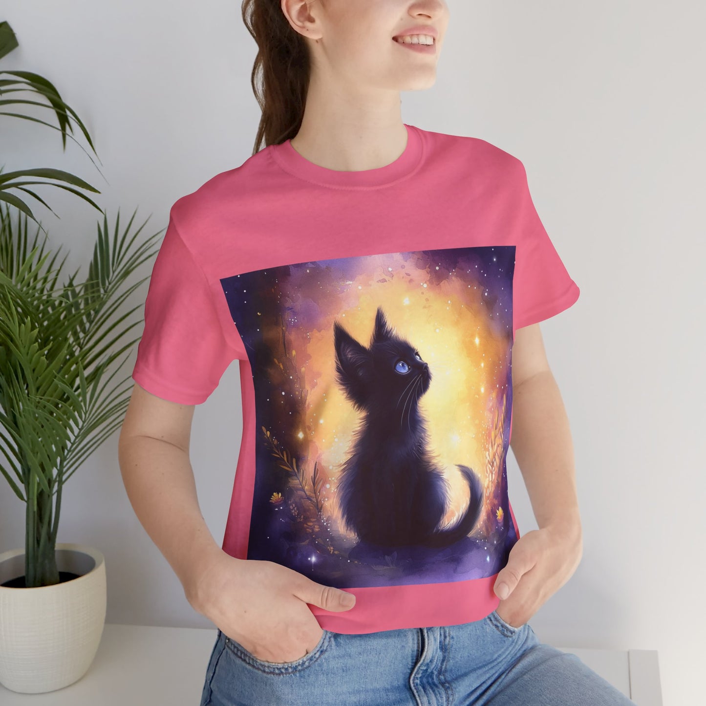 Galaxy Black Kitten Unisex Jersey Short Sleeve Tee