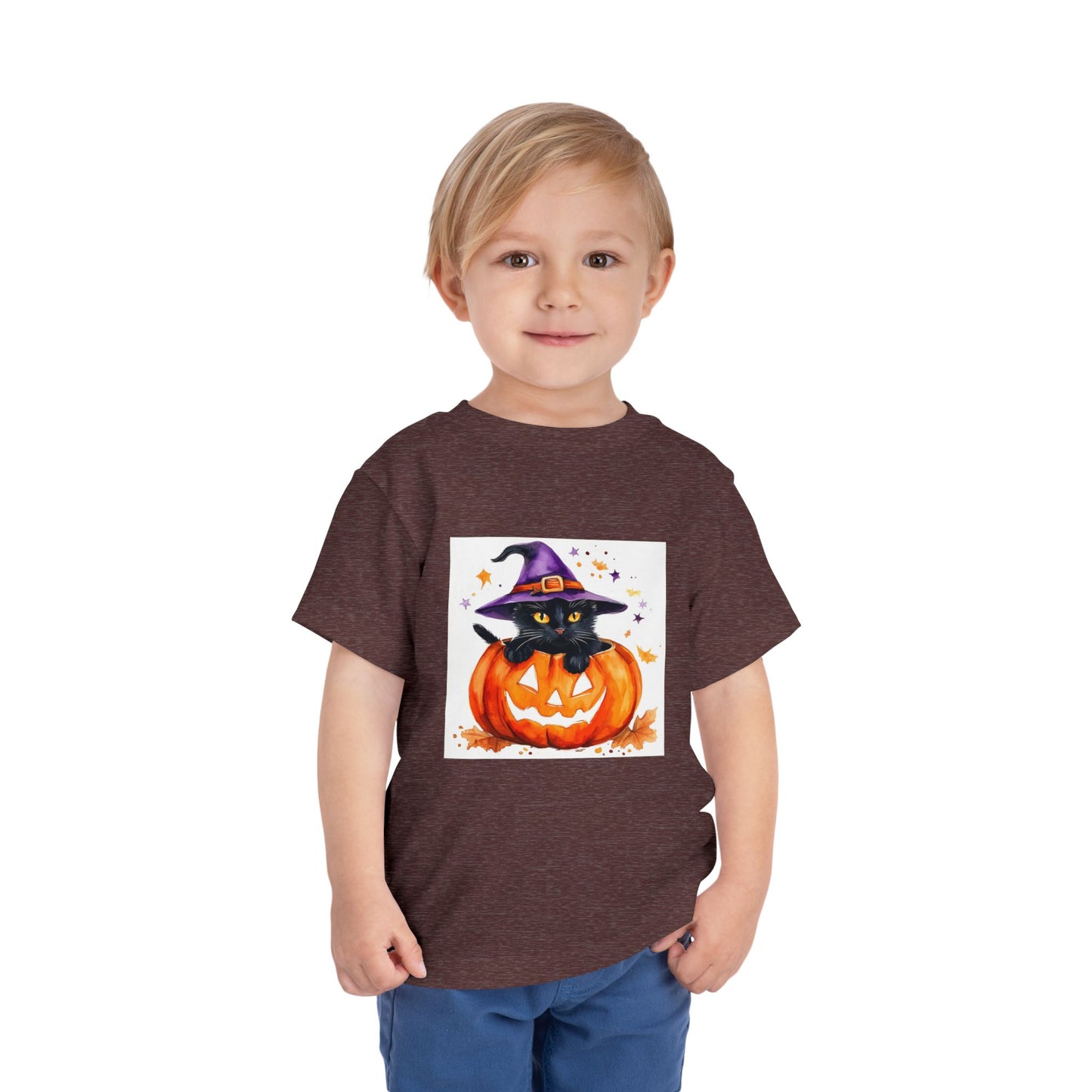 Cute Halloween Cat Toddler Short Sleeve Tee