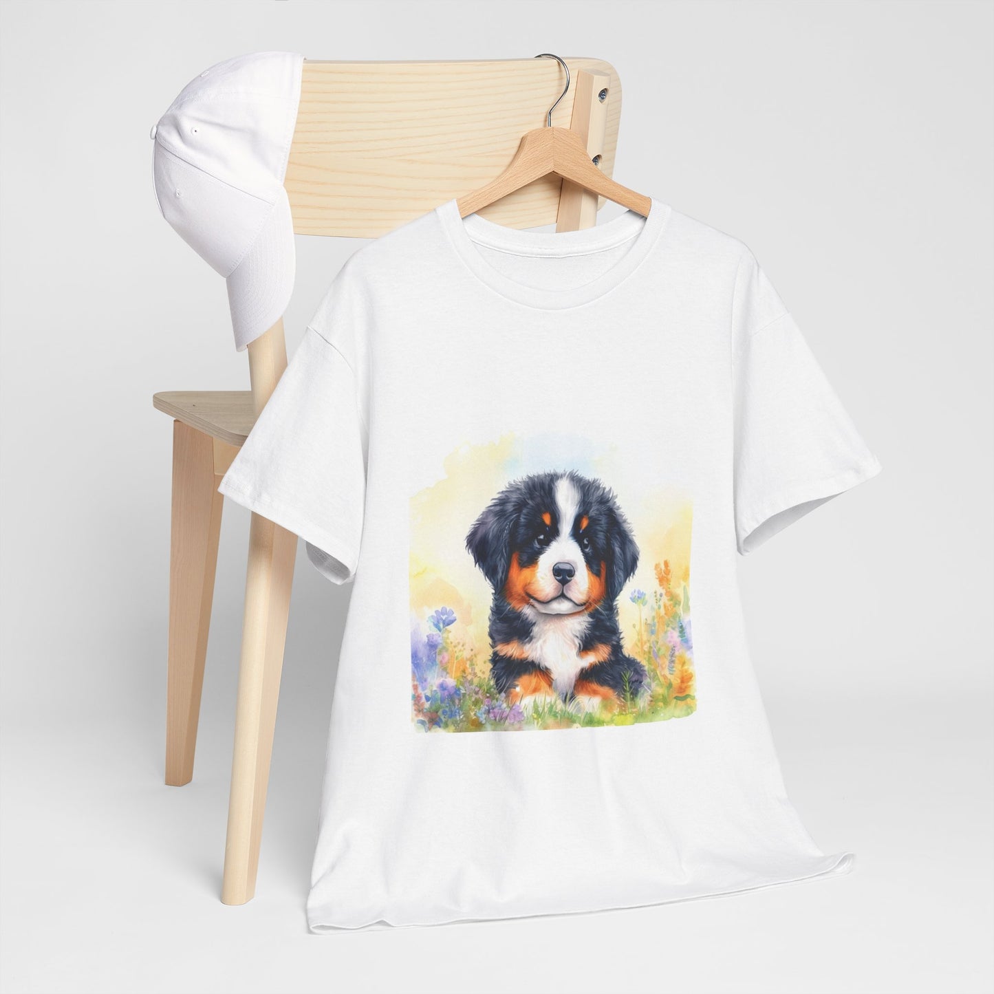 Bernese Mountain Dog Puppy Unisex Heavy Cotton Tee