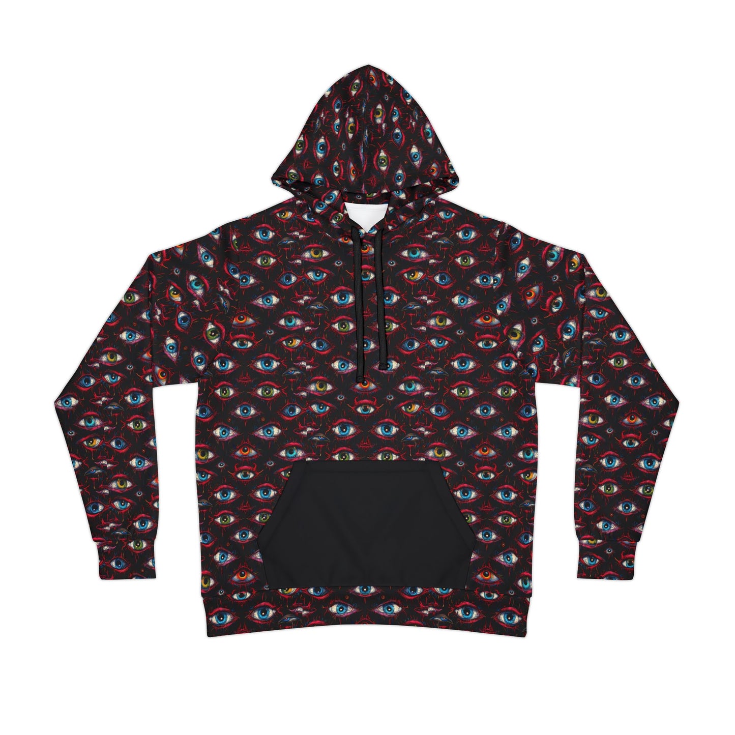 Creepy Eye Pattern Athletic Hoodie (AOP)