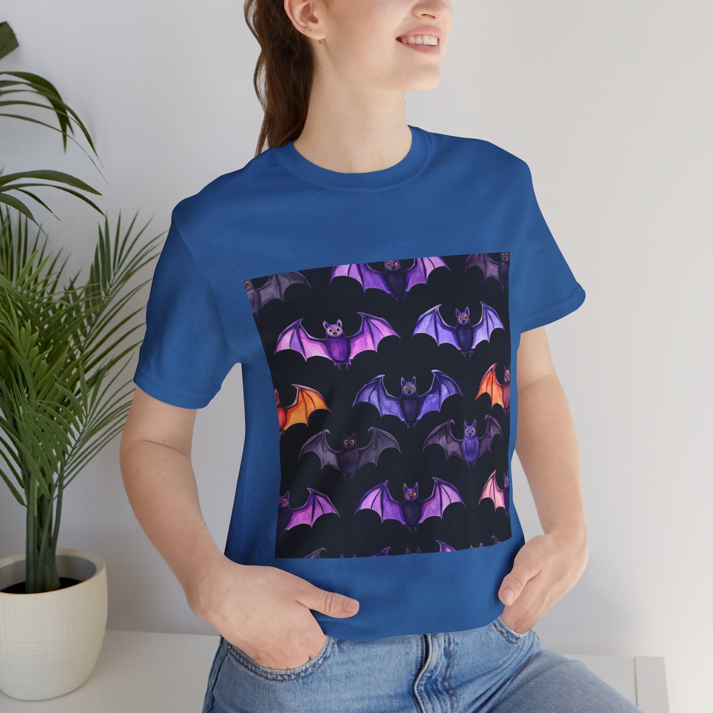 Cute Bat Pattern Unisex Jersey Short Sleeve Tee