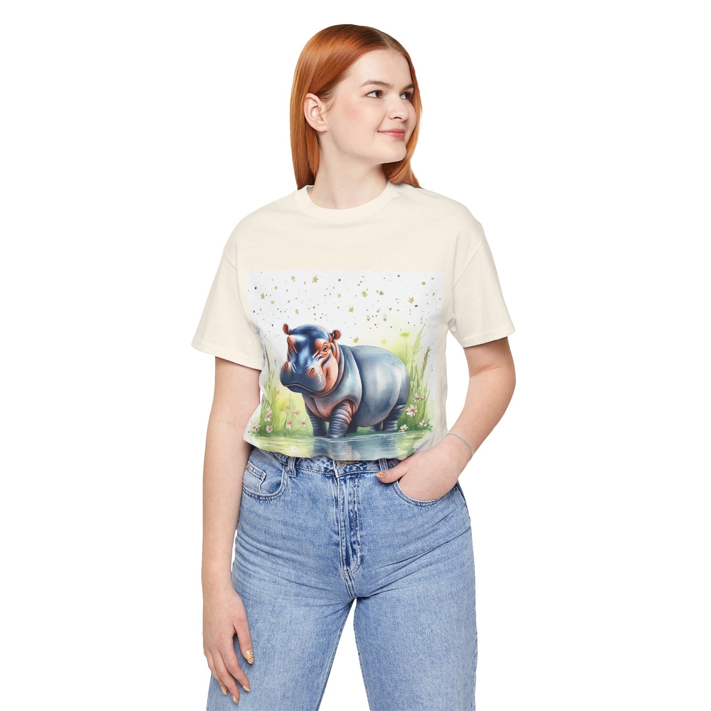 Cute Hippo Unisex Jersey Short Sleeve Tee