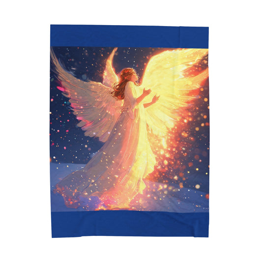 Beautiful Angel Velveteen Plush Blanket