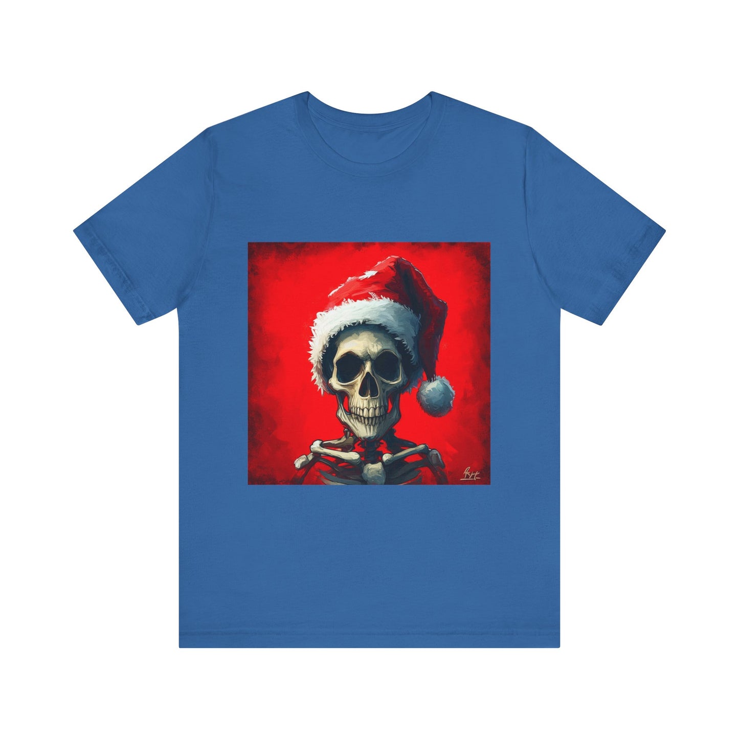 Dark Spooky Skeleton Santa Unisex Jersey Tee