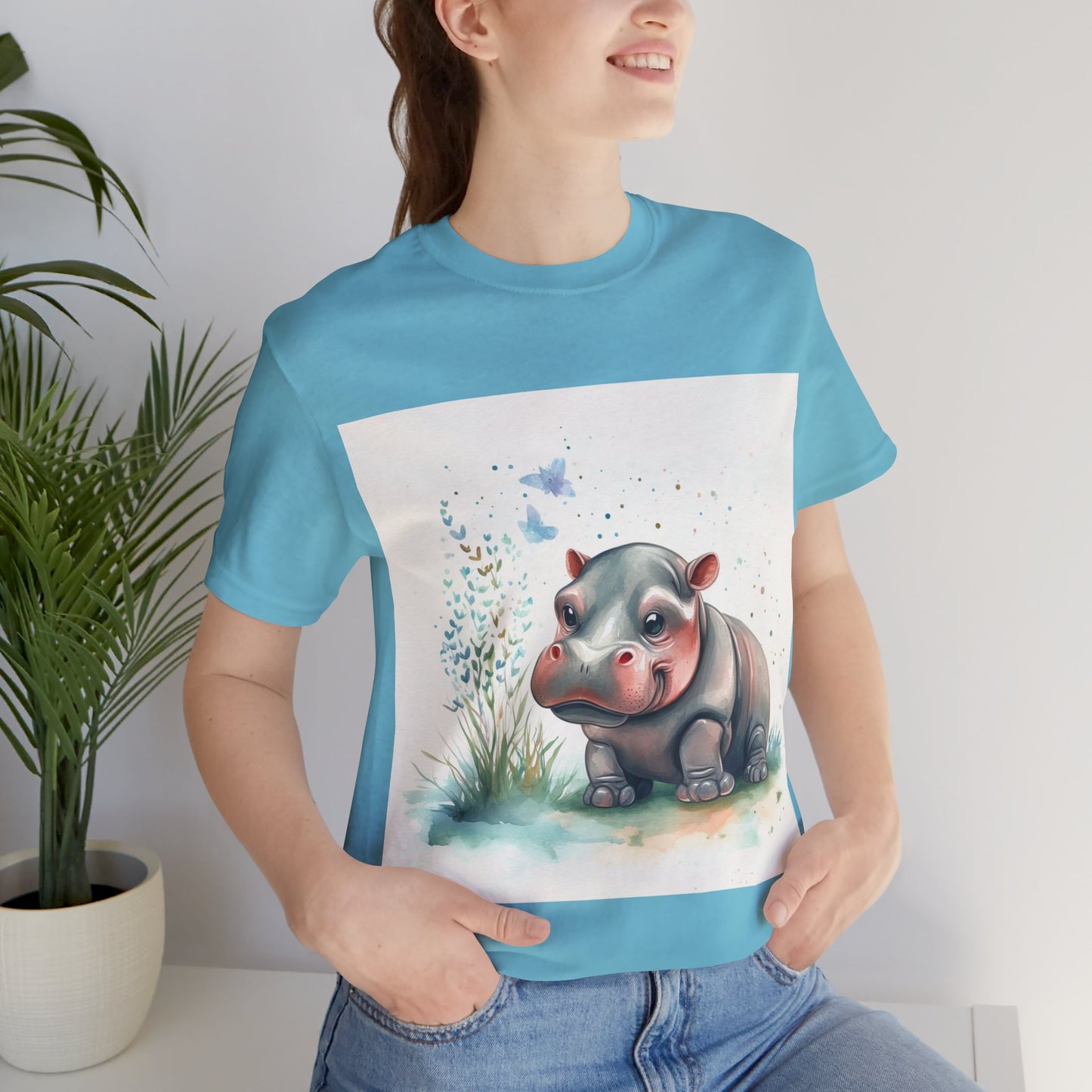 Adorable Hippo Unisex Jersey Short Sleeve Tee