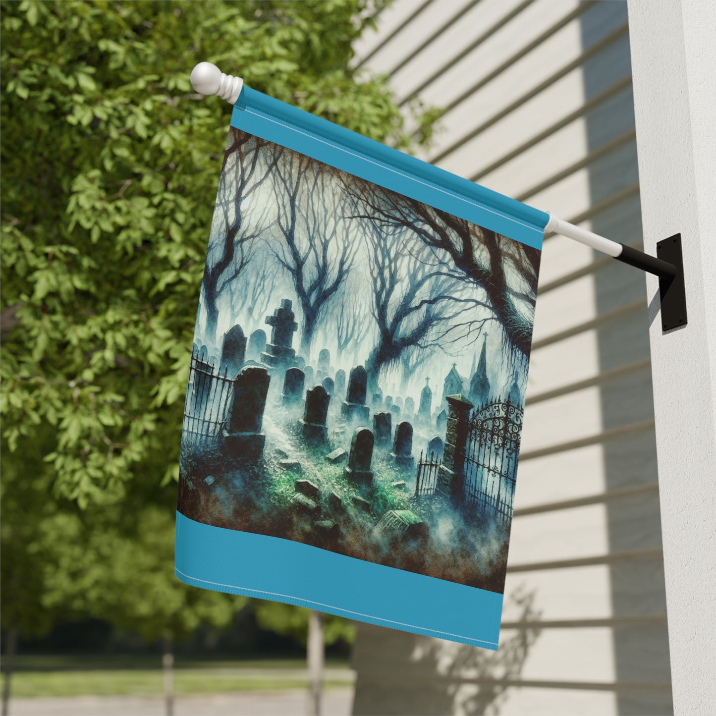 Haunted Cemetery Garden & House Banner