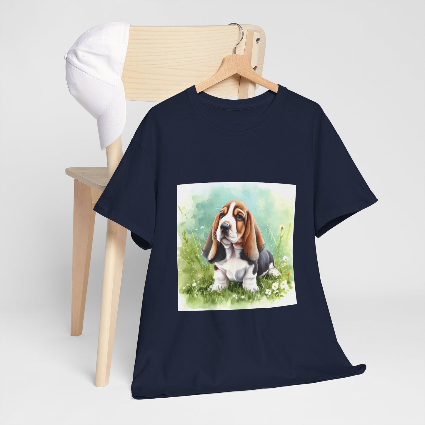 Basset Hound Unisex Heavy Cotton Tee