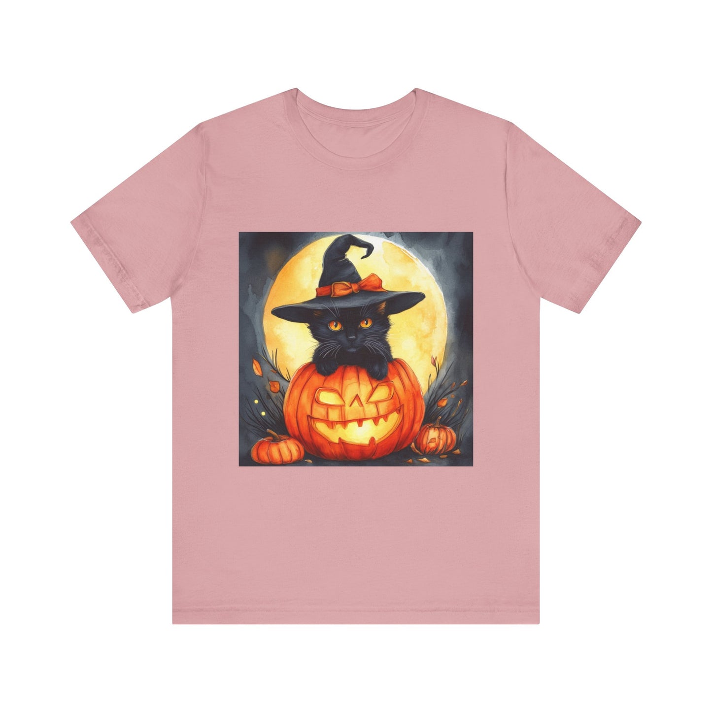 Cat inside Jack o' Lantern Unisex Jersey Short Sleeve Tee