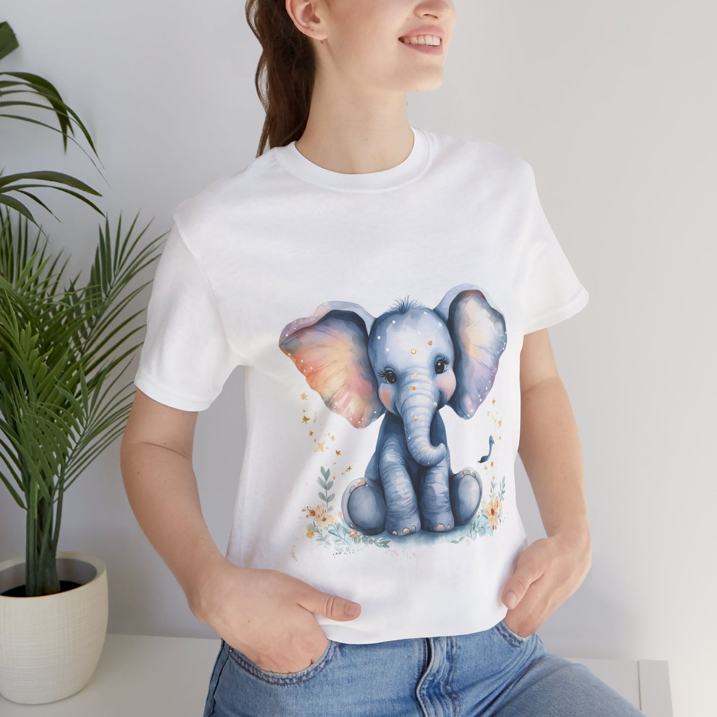 Adorable Baby Elephant Unisex Jersey Short Sleeve Tee