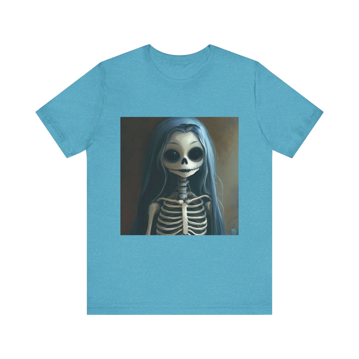 Blue Hair Skeleton Unisex Jersey Short Sleeve Tee