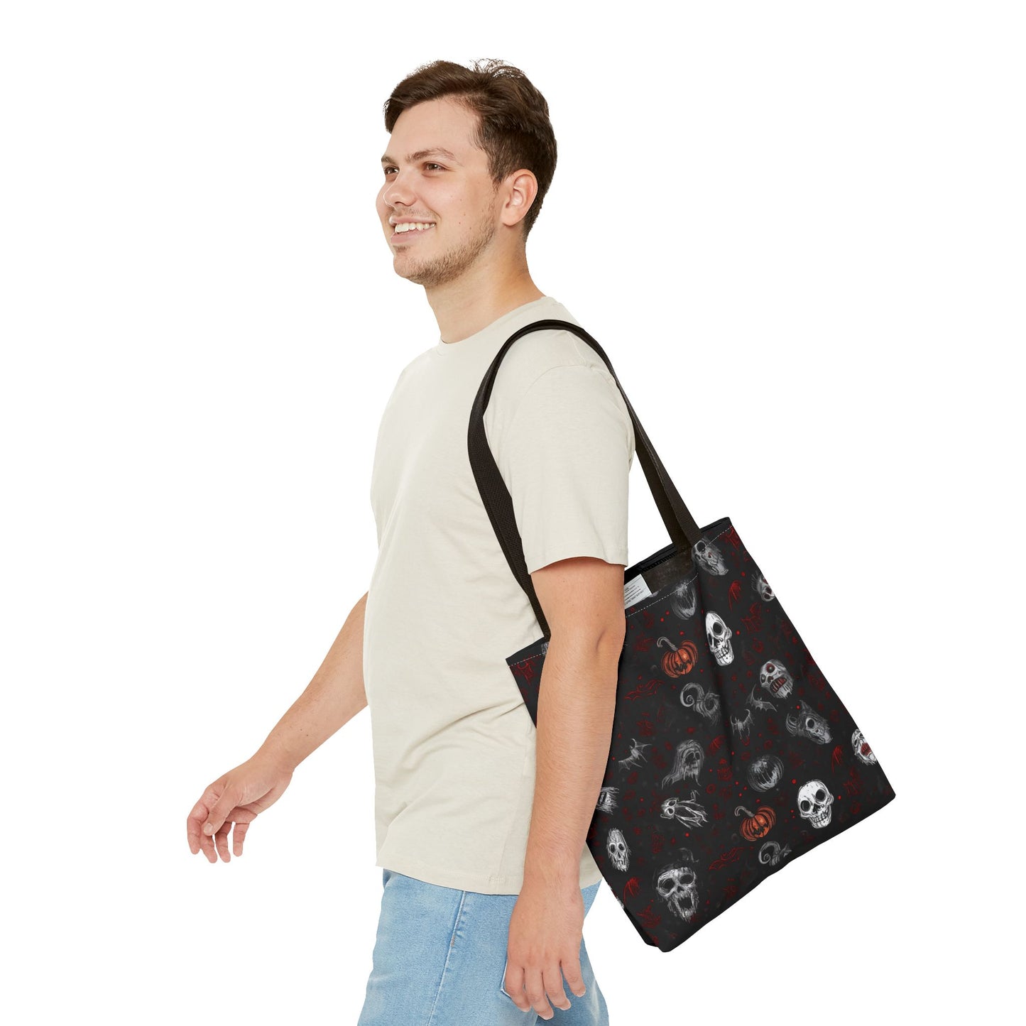 Scary Halloween Pattern Tote Bag (AOP)