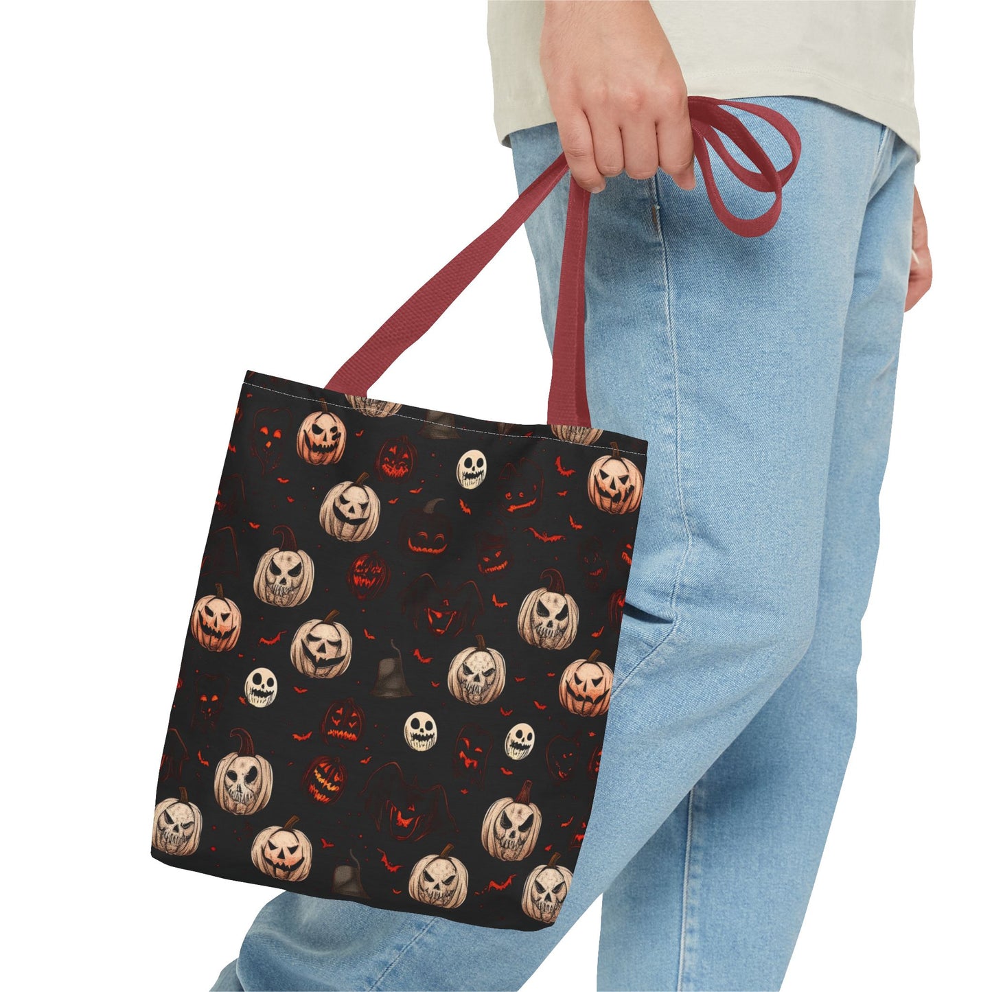 Spooky Halloween Pattern Tote Bag (AOP)