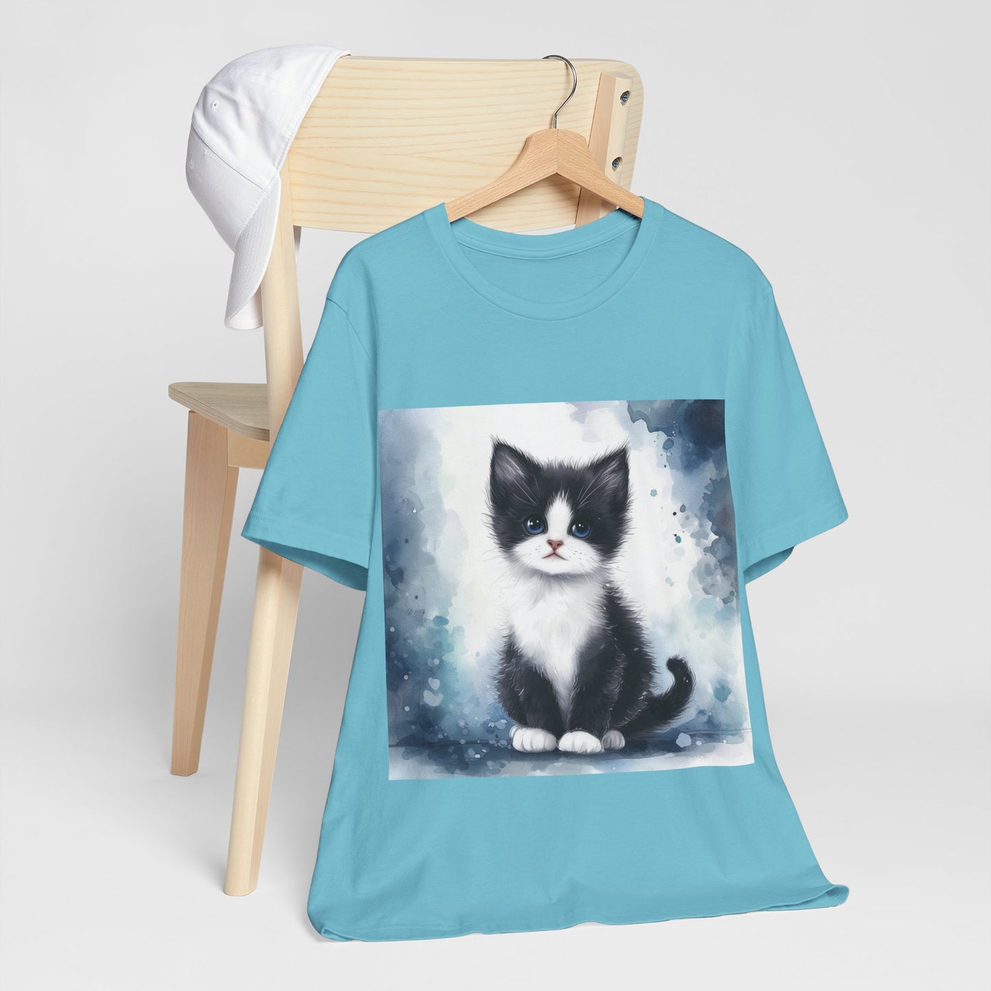 Watercolor Tuxedo Kitten Unisex Jersey Short Sleeve Tee