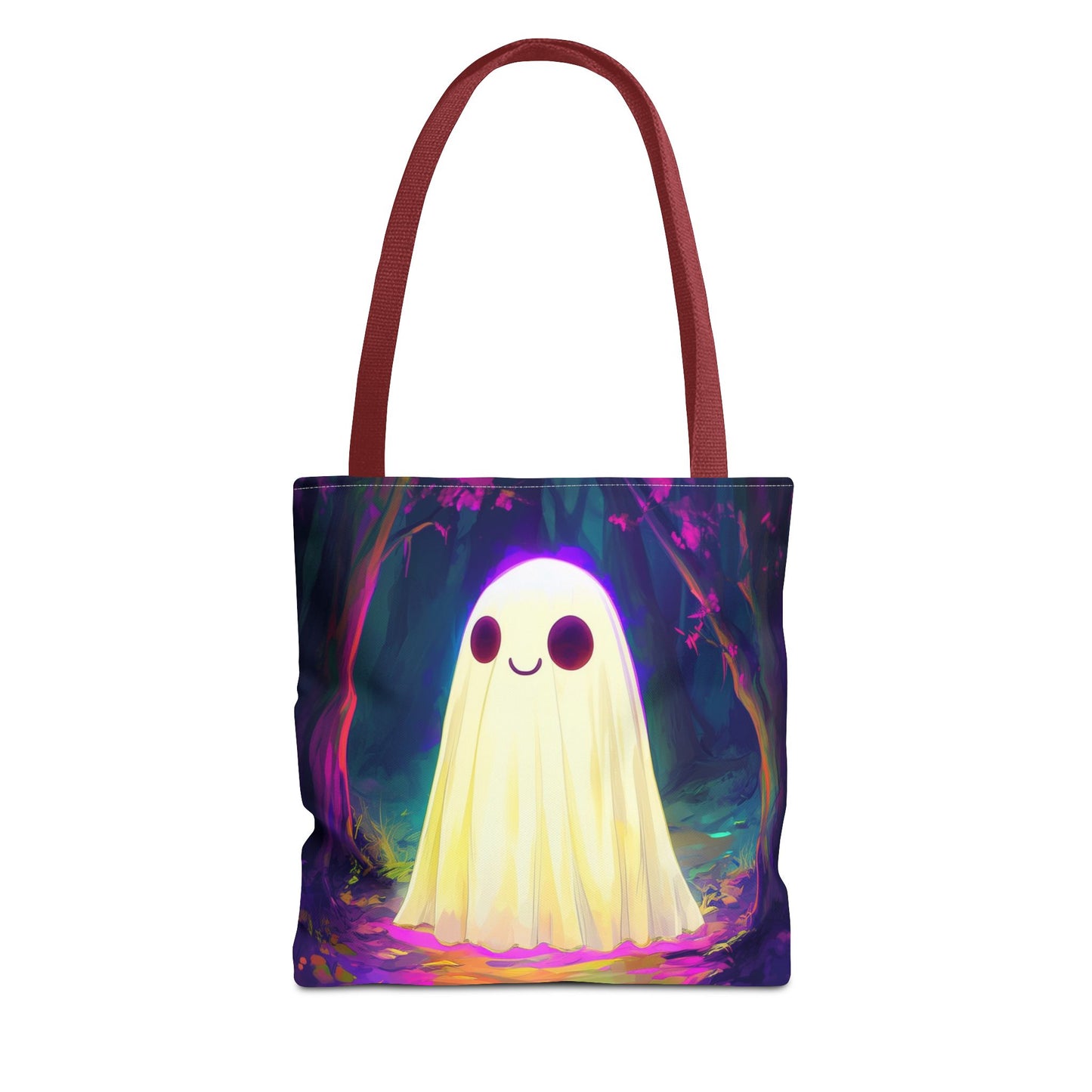 Cute Neon Ghost Tote Bag (AOP)