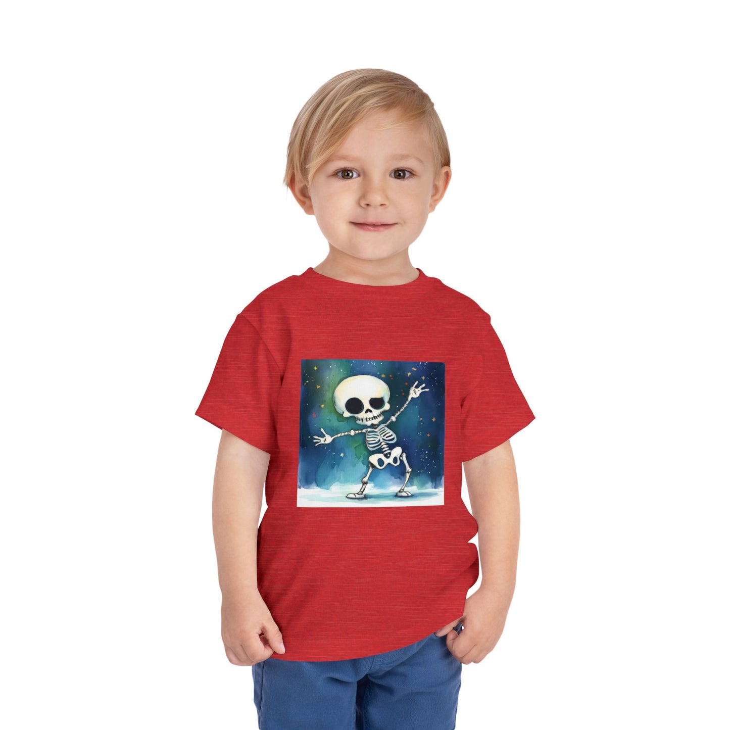 Cute Dancing Skeleton Toddler Short Sleeve Tee